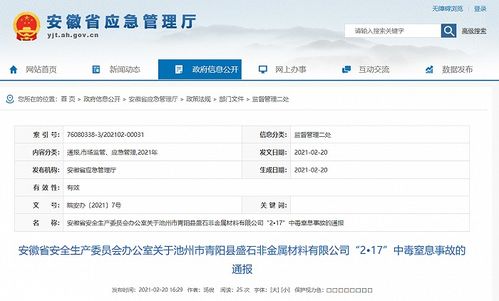 安徽通报中毒窒息事故 未采取防护措施进窑致2死1伤，凸显安全监管与办公平台开发重要性